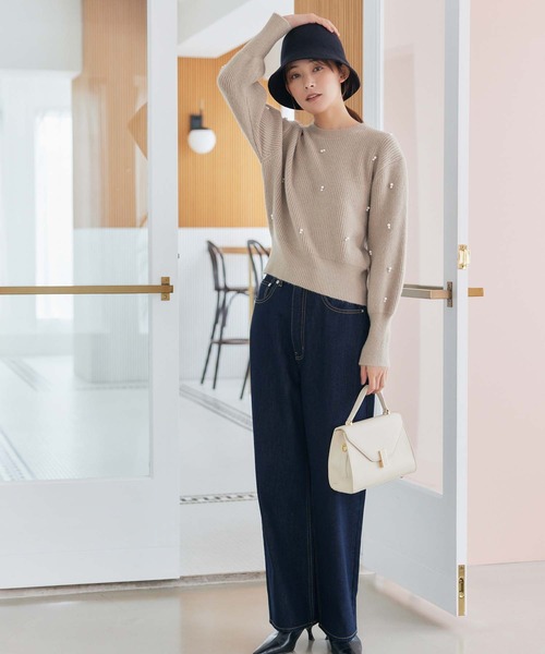 fifth(フィフス)の「ランダムパールニットプルオーバー(ニット/セーター・レディース・ベージュ/ホワイト/ブラック・M)」の7枚目の写真