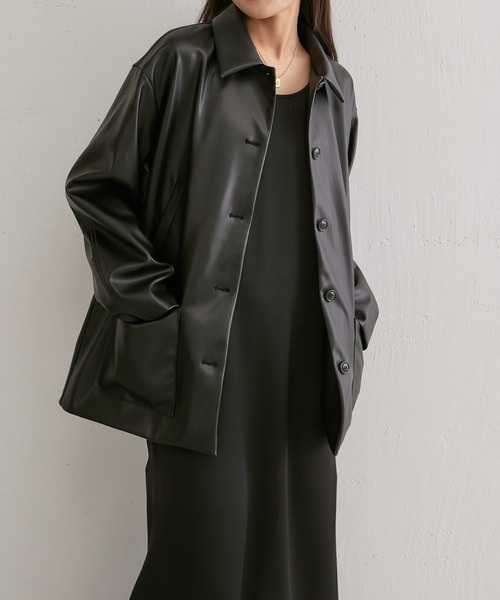 Lui's(ルイス)の「レザーカーコート(カバーオール・レディース・ブラック・FREE)」の9枚目の写真