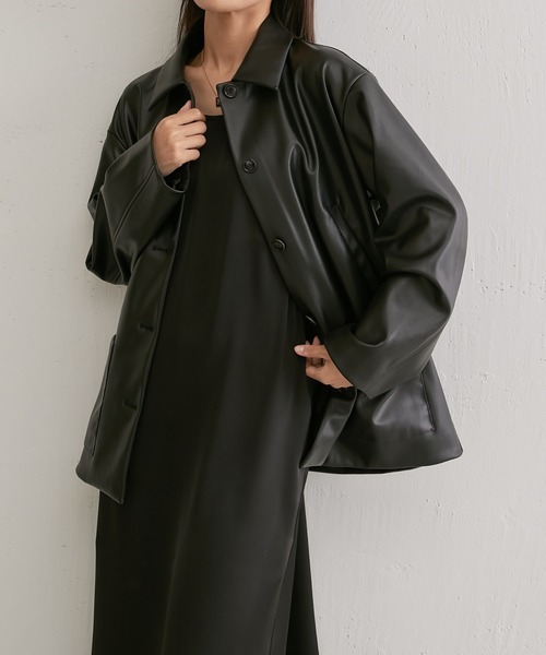 Lui's(ルイス)の「レザーカーコート(カバーオール・レディース・ブラック・FREE)」の10枚目の写真