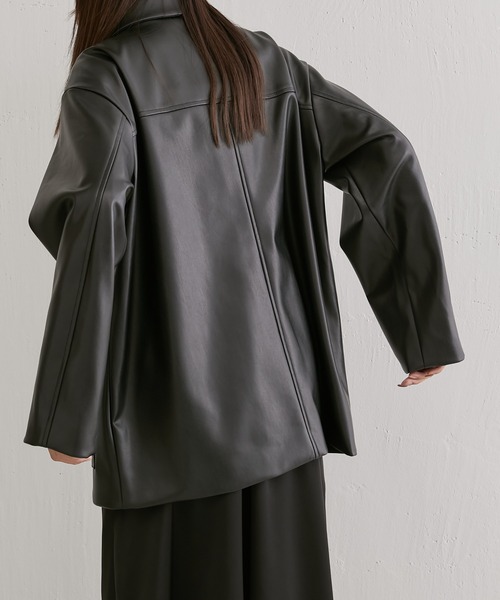 Lui's(ルイス)の「レザーカーコート(カバーオール・レディース・ブラック・FREE)」の8枚目の写真