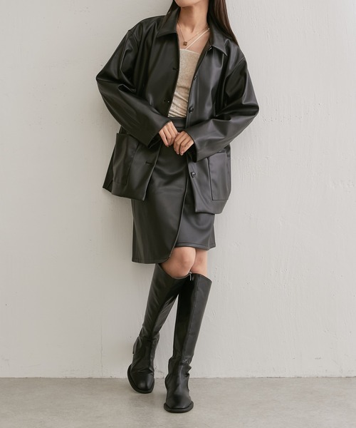 Lui's(ルイス)の「レザーカーコート(カバーオール・レディース・ブラック・FREE)」の16枚目の写真