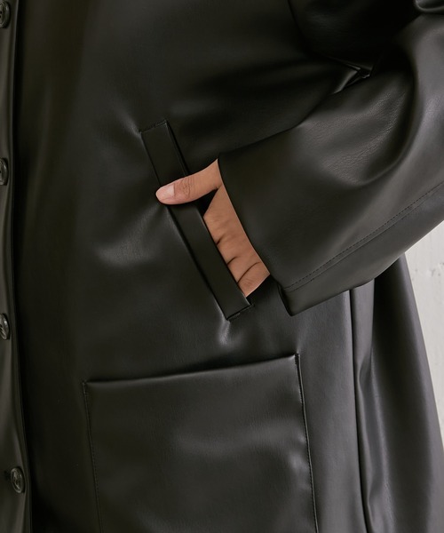 Lui's(ルイス)の「レザーカーコート(カバーオール・レディース・ブラック・FREE)」の3枚目の写真