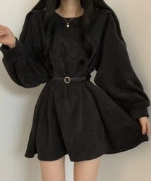 フレアシルエットコーデュロイワンピース