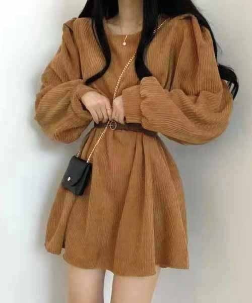 NANEA(ナネア)の「フレアシルエットコーデュロイワンピース(ワンピース・レディース・グレー/ブラック/ブラウン・MEDIUM/SMALL)」の15枚目の写真