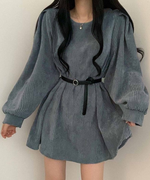 NANEA(ナネア)の「フレアシルエットコーデュロイワンピース(ワンピース・レディース・グレー/ブラック/ブラウン・MEDIUM/SMALL)」の12枚目の写真