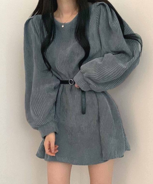 NANEA(ナネア)の「フレアシルエットコーデュロイワンピース(ワンピース・レディース・グレー/ブラック/ブラウン・MEDIUM/SMALL)」の13枚目の写真