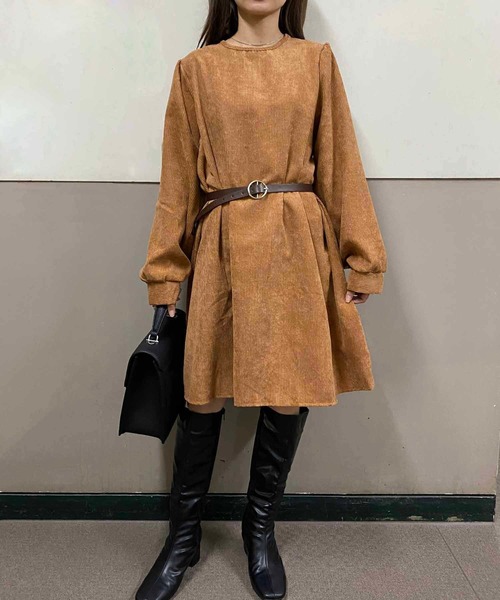 NANEA(ナネア)の「フレアシルエットコーデュロイワンピース(ワンピース・レディース・グレー/ブラック/ブラウン・MEDIUM/SMALL)」の16枚目の写真