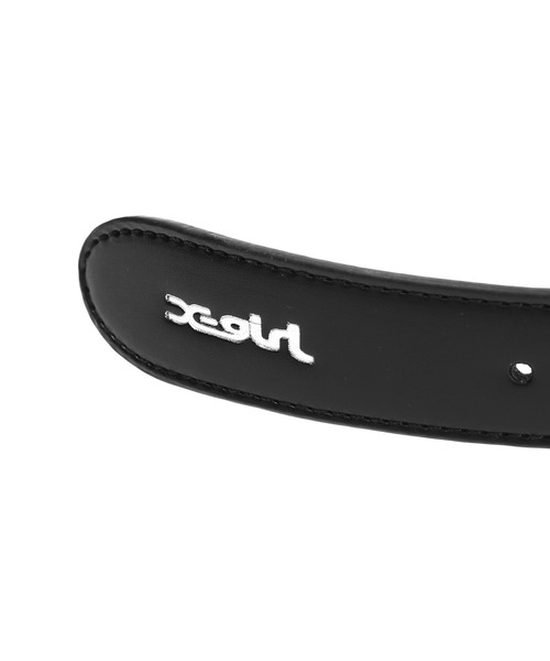 X-girl（エックスガール）の「LOGO MOTIF BUCKLE BELT（ベルト・レディース・ブラック/ホワイト・ONE SIZE）」の6枚目の写真