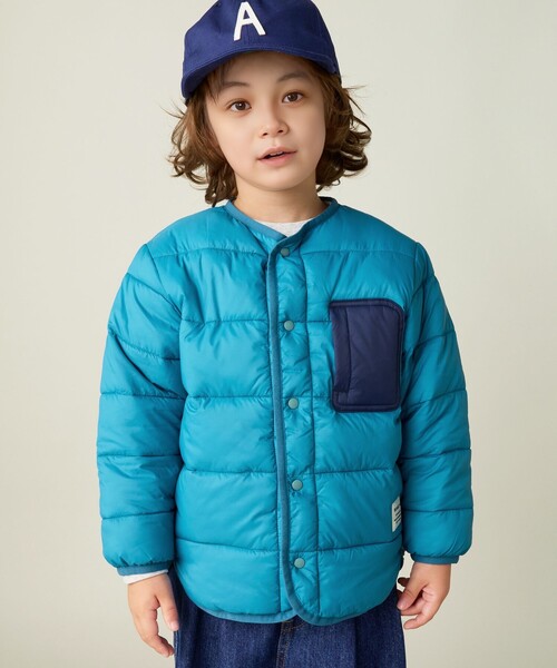 BEAMS mini（ビームスミニ）の「機能綿 ノーカラー ブルゾン 2024FW（90～150cm）（ブルゾン・キッズ・ロイヤルブルー/オレンジ系その他3・90/100/110/120/130/140/150）」の3枚目の写真