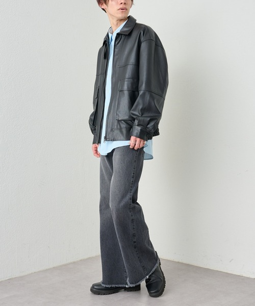 COLONY 2139(コロニートゥーワンスリーナイン)の「フリンジラウンドヘムデニム(デニムパンツ・メンズ・ブラック/サックスブルー・MEDIUM/LARGE)」の21枚目の写真