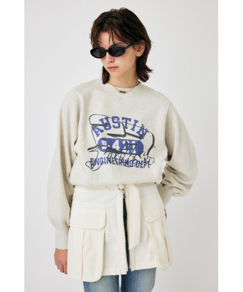 MOUSSY（マウジー）の「AUSTIN GOOD OLD プルオーバー（スウェット・レディース・レッド/ライトブラック/杢グレー・FREE）」の3枚目の写真