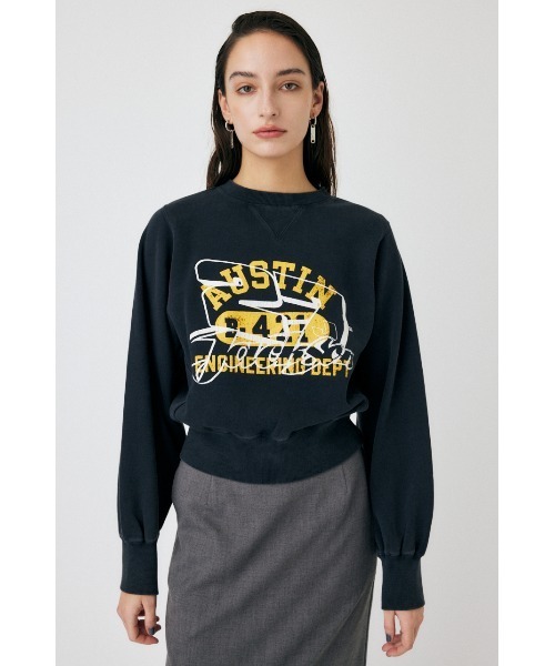 MOUSSY（マウジー）の「AUSTIN GOOD OLD プルオーバー（スウェット・レディース・レッド/ライトブラック/杢グレー・FREE）」の2枚目の写真