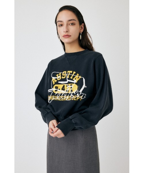 MOUSSY（マウジー）の「AUSTIN GOOD OLD プルオーバー（スウェット・レディース・レッド/ライトブラック/杢グレー・FREE）」の5枚目の写真