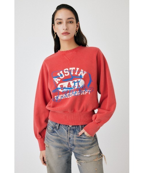 MOUSSY（マウジー）の「AUSTIN GOOD OLD プルオーバー（スウェット・レディース・レッド/ライトブラック/杢グレー・FREE）」の12枚目の写真