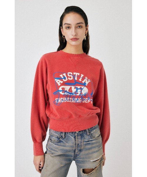 MOUSSY（マウジー）の「AUSTIN GOOD OLD プルオーバー（スウェット・レディース・レッド/ライトブラック/杢グレー・FREE）」の13枚目の写真