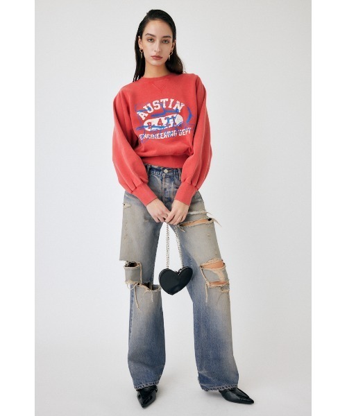 MOUSSY（マウジー）の「AUSTIN GOOD OLD プルオーバー（スウェット・レディース・レッド/ライトブラック/杢グレー・FREE）」の15枚目の写真