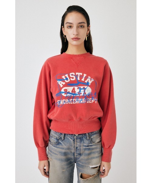 MOUSSY（マウジー）の「AUSTIN GOOD OLD プルオーバー（スウェット・レディース・レッド/ライトブラック/杢グレー・FREE）」の17枚目の写真