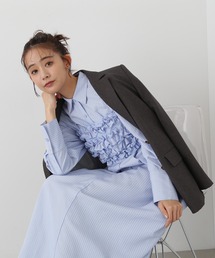 N.（N. Natural Beauty Basic） | ◆ラッフルバンドゥ付きシャツワンピース(ワンピース)