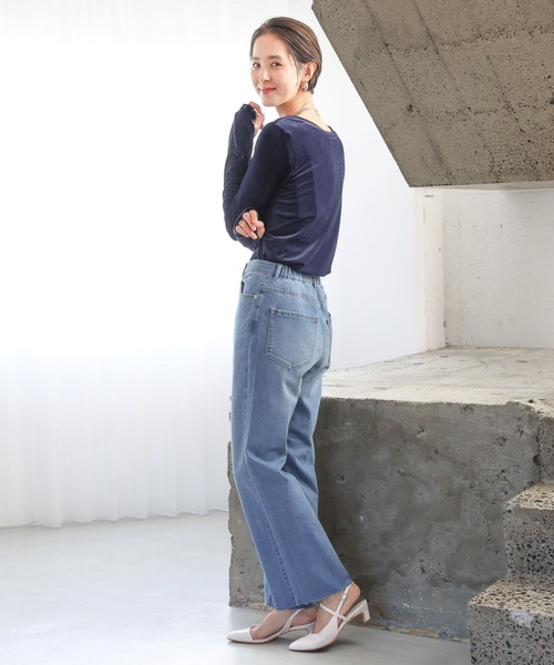 LEPSIM（レプシィム）の「2WAYシアーベロアプルオーバー　102008（Tシャツ/カットソー・レディース・ライトグリーン/ネイビー/アイボリー・FREE）」の15枚目の写真