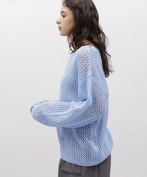 LAKOLE(ラコレ)の「5ゲージラメメッシュプルオーバー / 103597(ニット/セーター・レディース・オレンジ/グレー/ライトブルー・SMALL/MEDIUM)」の11枚目の写真