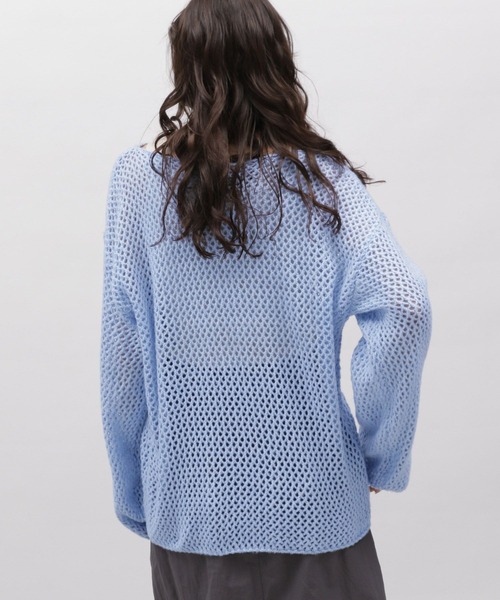 LAKOLE(ラコレ)の「5ゲージラメメッシュプルオーバー / 103597(ニット/セーター・レディース・オレンジ/グレー/ライトブルー・SMALL/MEDIUM)」の13枚目の写真