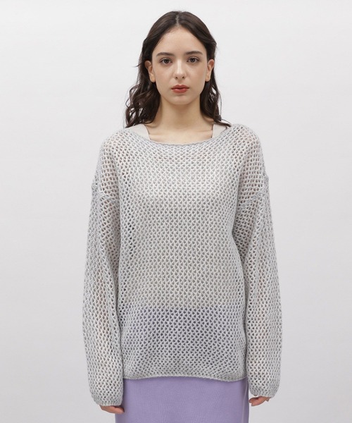 LAKOLE(ラコレ)の「5ゲージラメメッシュプルオーバー / 103597(ニット/セーター・レディース・オレンジ/グレー/ライトブルー・SMALL/MEDIUM)」の20枚目の写真