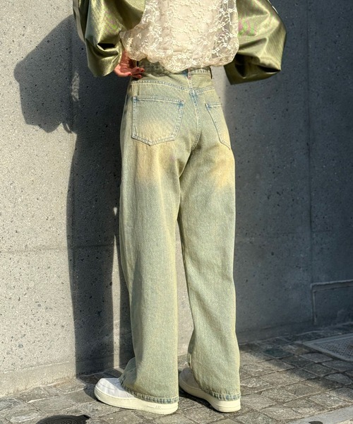 CIAOPANIC(チャオパニック)の「オーバーダイセンターラインフリンジストレートデニムパンツ(デニムパンツ・レディース・サックスブルー・MEDIUM/SMALL/X-SMALL)」の5枚目の写真