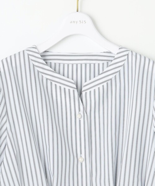 ANY SIS(エニィスィス)の「【洗える】タックペプラムシャツ ブラウス(シャツ/ブラウス・レディース・スカイブルー系1/ホワイト系1・2)」の10枚目の写真