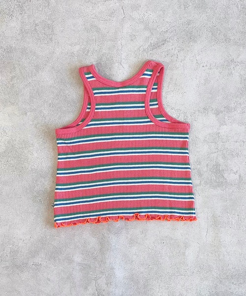 HOGAN RANCH WEAR（ホーガンランチウエア）の「先染ボーダーワッフルタンクトップ（80～150cm）（タンクトップ・キッズ・グリーン/ピンク/ライトブルー・80/90/100/110/120/130/140/150）」の4枚目の写真