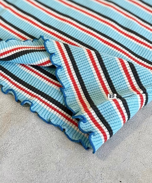 HOGAN RANCH WEAR（ホーガンランチウエア）の「先染ボーダーワッフルタンクトップ（80～150cm）（タンクトップ・キッズ・グリーン/ピンク/ライトブルー・80/90/100/110/120/130/140/150）」の8枚目の写真