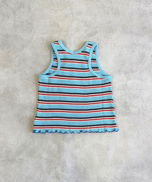 HOGAN RANCH WEAR（ホーガンランチウエア）の「先染ボーダーワッフルタンクトップ（80～150cm）（タンクトップ・キッズ・グリーン/ピンク/ライトブルー・80/90/100/110/120/130/140/150）」の7枚目の写真