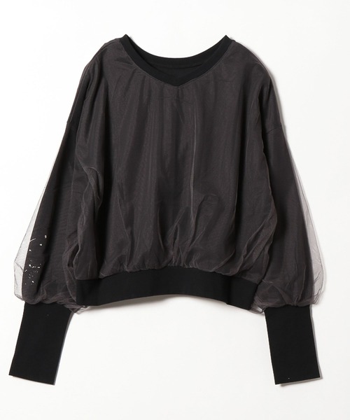 niko and...（ニコアンド）の「[MODE NORM CORE]2WAYチュールペイントプルオーバー（スウェット・レディース・グレー/ブラック/オフホワイト・MEDIUM/LARGE）」の13枚目の写真