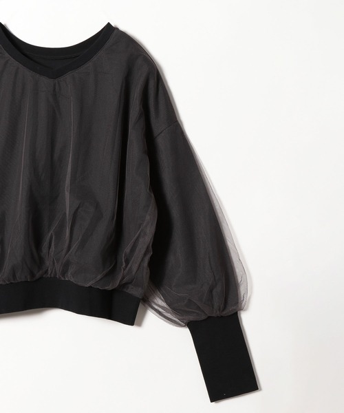 niko and...（ニコアンド）の「[MODE NORM CORE]2WAYチュールペイントプルオーバー（スウェット・レディース・グレー/ブラック/オフホワイト・MEDIUM/LARGE）」の5枚目の写真