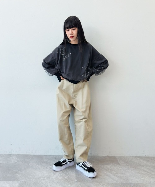 niko and...（ニコアンド）の「[MODE NORM CORE]2WAYチュールペイントプルオーバー（スウェット・レディース・グレー/ブラック/オフホワイト・MEDIUM/LARGE）」の22枚目の写真