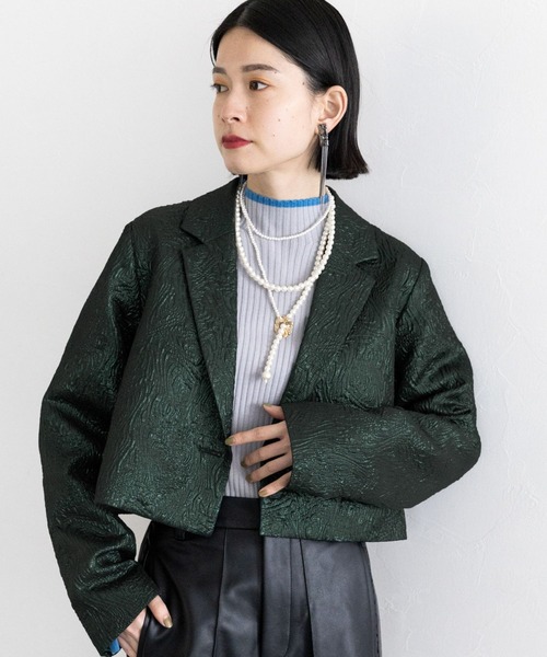 HARE】ジャガードビッグテーラードジャケット／スカート （セール】2P  