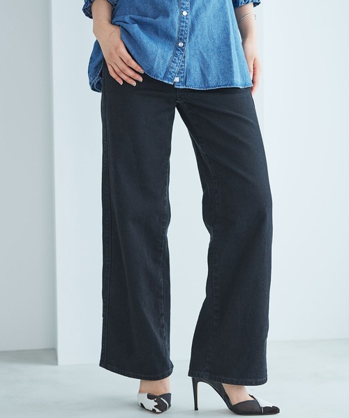 SOMETHING(サムシング)の「SOMETHING/サムシング LISA セミワイドデニムパンツ(デニムパンツ・レディース・ライトインディゴブルー/ブルー/ブラック系その他/ダークインディゴブルー/インディゴブルー/ブラック系その他2・26/27/28/29/25/30)」の7枚目の写真