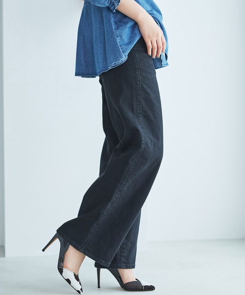 SOMETHING(サムシング)の「SOMETHING/サムシング LISA セミワイドデニムパンツ(デニムパンツ・レディース・ライトインディゴブルー/ブルー/ブラック系その他/ダークインディゴブルー/インディゴブルー/ブラック系その他2・26/27/28/29/25/30)」の9枚目の写真