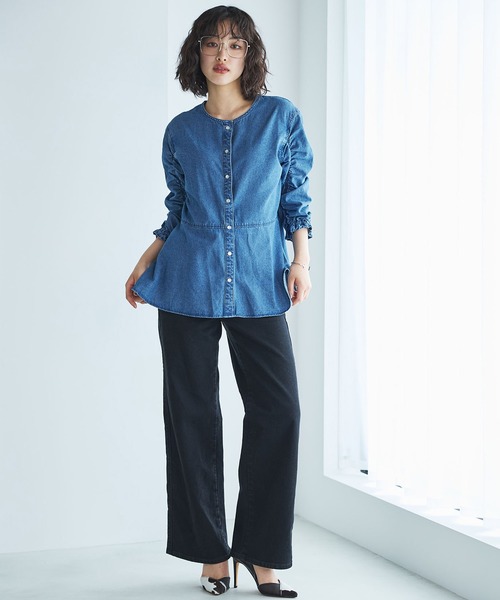 SOMETHING(サムシング)の「SOMETHING/サムシング LISA セミワイドデニムパンツ(デニムパンツ・レディース・ライトインディゴブルー/ブルー/ブラック系その他/ダークインディゴブルー/インディゴブルー/ブラック系その他2・26/27/28/29/25/30)」の15枚目の写真