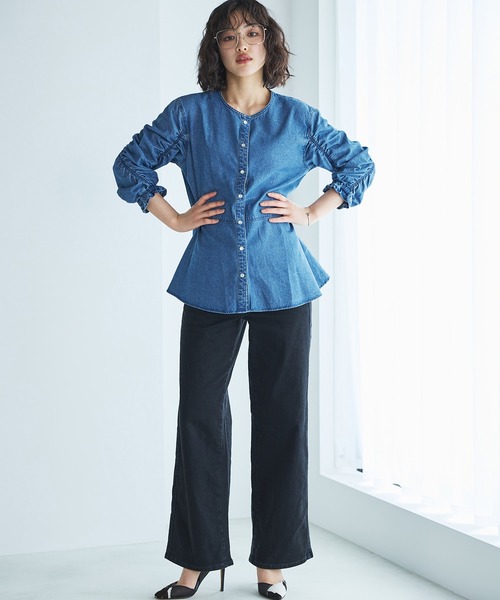 SOMETHING(サムシング)の「SOMETHING/サムシング LISA セミワイドデニムパンツ(デニムパンツ・レディース・ライトインディゴブルー/ブルー/ブラック系その他/ダークインディゴブルー/インディゴブルー/ブラック系その他2・26/27/28/29/25/30)」の16枚目の写真