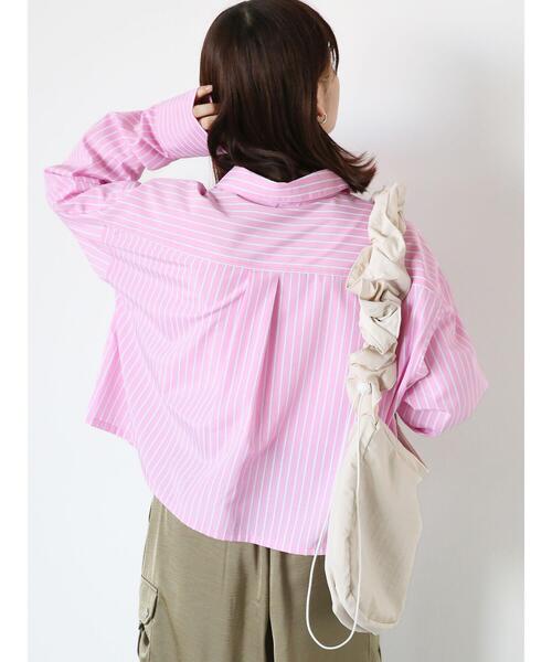 ehka sopo(エヘカソポ)の「ショート丈ストライプビックポケットシャツ(シャツ/ブラウス・レディース・ピンク/サックスブルー/ミント・F)」の20枚目の写真