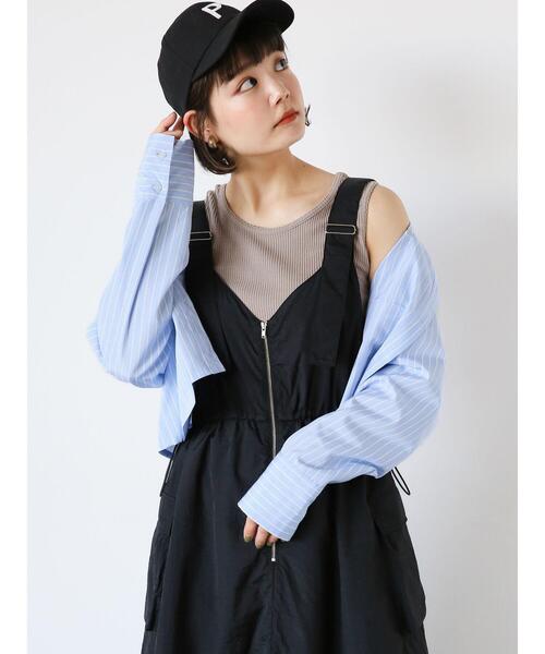 ehka sopo（エヘカソポ）の「ショート丈ストライプビックポケット