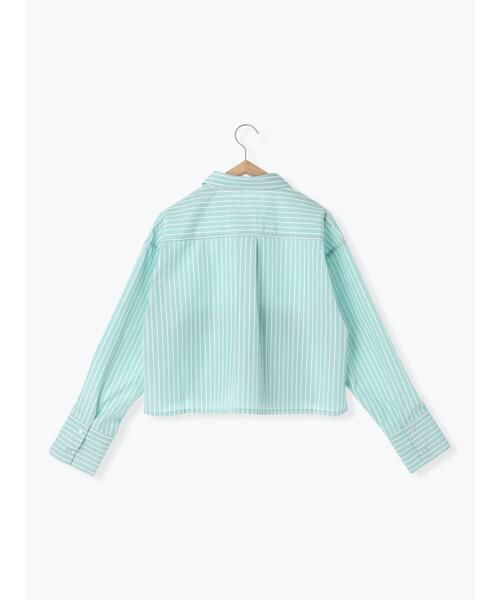 ehka sopo(エヘカソポ)の「ショート丈ストライプビックポケットシャツ(シャツ/ブラウス・レディース・ピンク/サックスブルー/ミント・F)」の12枚目の写真