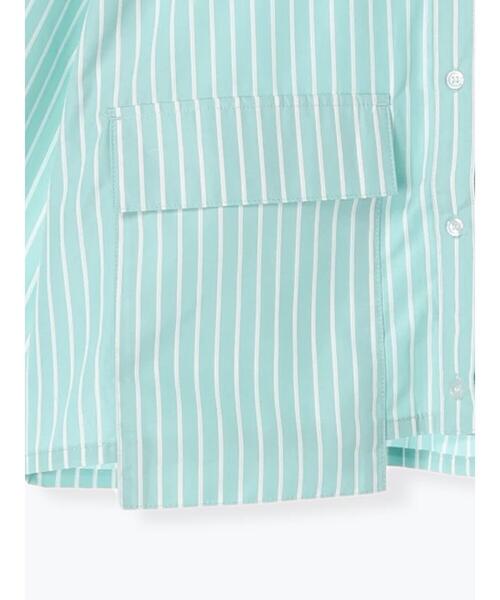 ehka sopo(エヘカソポ)の「ショート丈ストライプビックポケットシャツ(シャツ/ブラウス・レディース・ピンク/サックスブルー/ミント・F)」の15枚目の写真