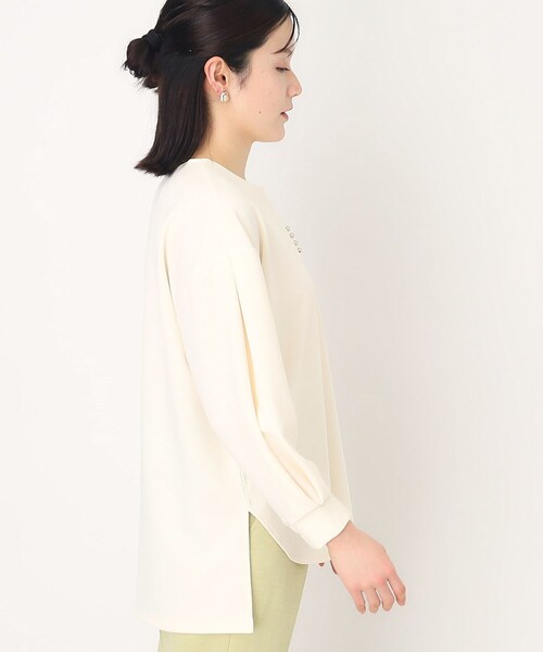 THE SHOP TK (ザ ショップ ティーケー )の「◆キーネックスキッパー【洗濯機OK】(シャツ/ブラウス・レディース・ベージュ/オフホワイト/チャコールグレー・12/13)」の5枚目の写真