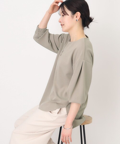 THE SHOP TK (ザ ショップ ティーケー )の「◆キーネックスキッパー【洗濯機OK】(シャツ/ブラウス・レディース・ベージュ/オフホワイト/チャコールグレー・12/13)」の14枚目の写真