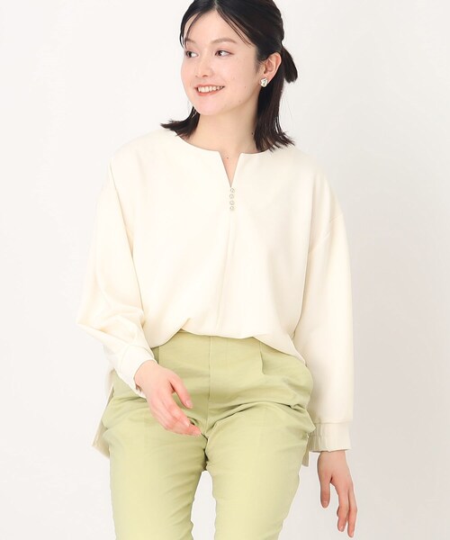THE SHOP TK (ザ ショップ ティーケー )の「◆キーネックスキッパー【洗濯機OK】(シャツ/ブラウス・レディース・ベージュ/オフホワイト/チャコールグレー・12/13)」の18枚目の写真