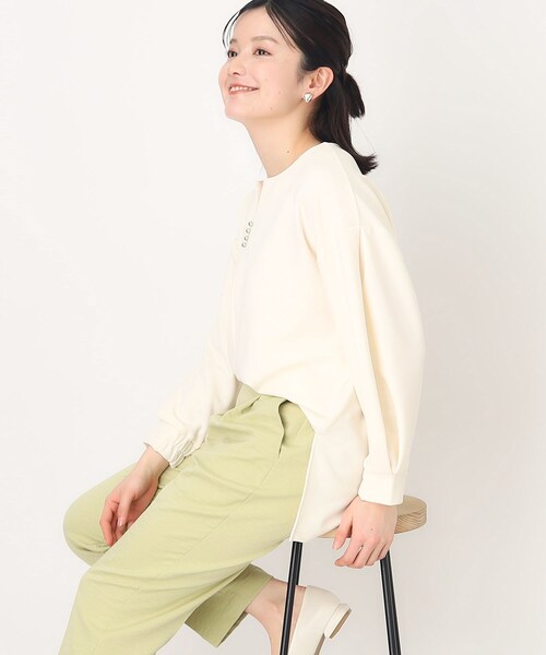 THE SHOP TK (ザ ショップ ティーケー )の「◆キーネックスキッパー【洗濯機OK】(シャツ/ブラウス・レディース・ベージュ/オフホワイト/チャコールグレー・12/13)」の19枚目の写真