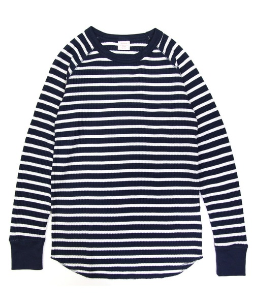 JEMORGAN(ジェーイーモーガン)の「【JEMORGAN / ジェーイーモーガン】ワッフルラグランボーダークルーロンT(パック入り)(Tシャツ/カットソー・レディース・ネイビー系1/ホワイト/グリーン/ワインレッド/杢グレー/ネイビー系2/グレー系1/ナチュラル・F)」の6枚目の写真