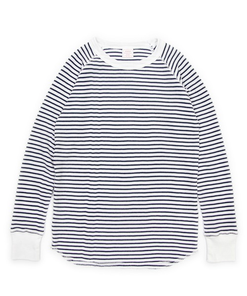 JEMORGAN(ジェーイーモーガン)の「【JEMORGAN / ジェーイーモーガン】ワッフルラグランボーダークルーロンT(パック入り)(Tシャツ/カットソー・レディース・ネイビー系1/ホワイト/グリーン/ワインレッド/杢グレー/ネイビー系2/グレー系1/ナチュラル・F)」の2枚目の写真