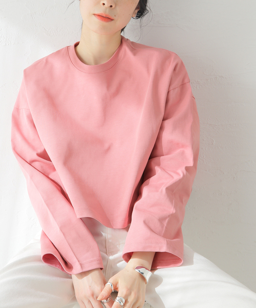 JOURNAL STANDARD（ジャーナルスタンダード）の「クロップドカラーTEE（Tシャツ/カットソー・レディース・ブラック/ホワイト/ピンク・FREE）」の3枚目の写真